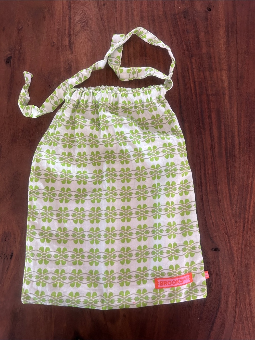 NWT Brooks Avenue Green Scalloped Pajama Set w/ Matching Bag Large - Picture 9 of 9